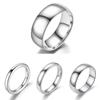 Simple 2/3/4/6/8mm Stainless Steel Wedding Rings Silver Color Smooth Women Men Couple Ring Fashion Jewelry Gift VO01