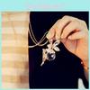 Элегантная Мода Женщины Кристалл Фея Ангел Крыло Подвеска Длинная Цепочка Ожерелье Подарок
