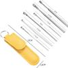 6Pcs/Set Ear Cleaner Ear Wax Pickers Stainless Steel Earpick Wax Remover Piercing Kit Earwax Curette Spoon Care Ear Clean Tools