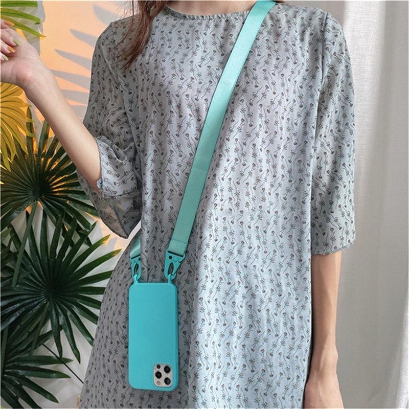 Мягкий силиконовый чехол-цепочка на шею для iPhone 16 15 Plus 14 13 12 11 Pro Max Mini X XS XR 8 7, чехол для шнура на шею