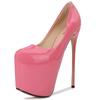 22см Платформа Супер Стилет Высокие Каблуки Туфли Сексуальная Лакированная Кожа Красный Розовый Экстремальный Каблук Вечеринка Фетиш Свадебная Обувь Большой Размер 50