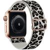 Эластичный нейлоновый ремешок для часов, совместимый с iWatch, регулируемый ремешок с леопардовым принтом для Apple Watch Series 10 9 8 7 SE3 49 мм 46 мм 45 мм 44 мм 42 мм 40 мм 41 мм