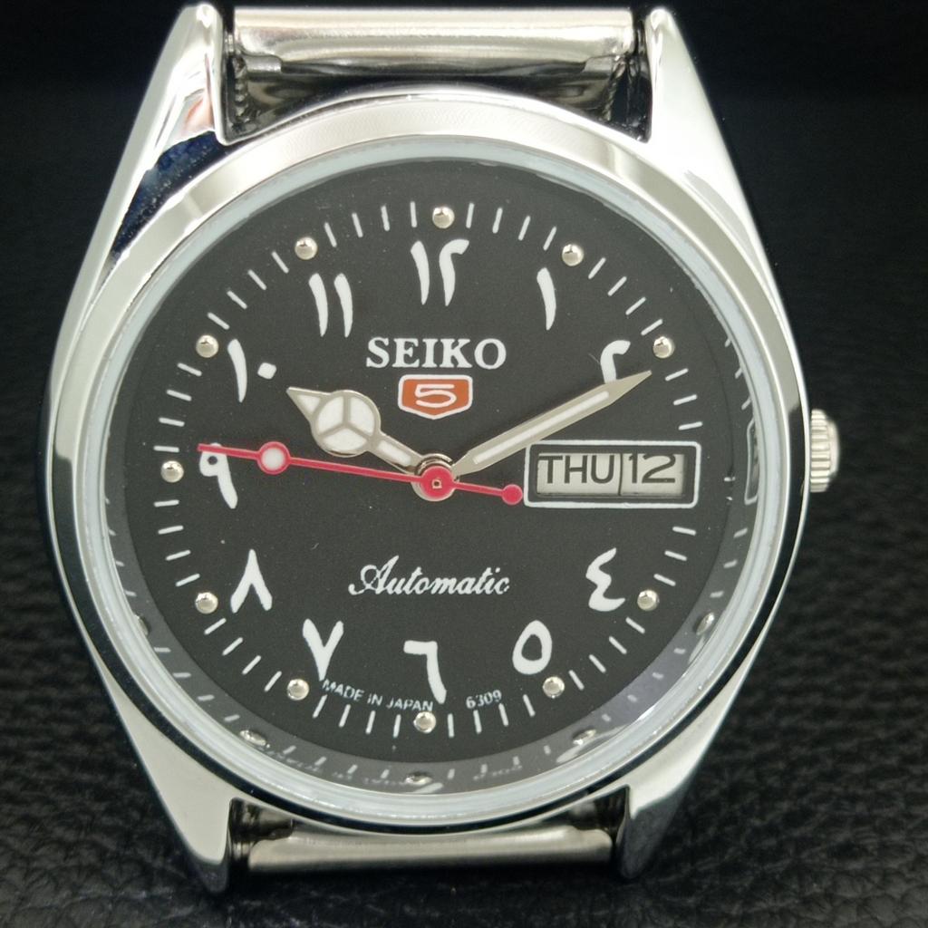 АВТОМАТИЧЕСКИЕ ВИНТАЖНЫЕ ВОССТАНОВЛЕННЫЕ МУЖСКИЕ ЧАСЫ SEIKO 5 6309A ЯПОНИЯ ЧЕРНЫЕ a442419-1