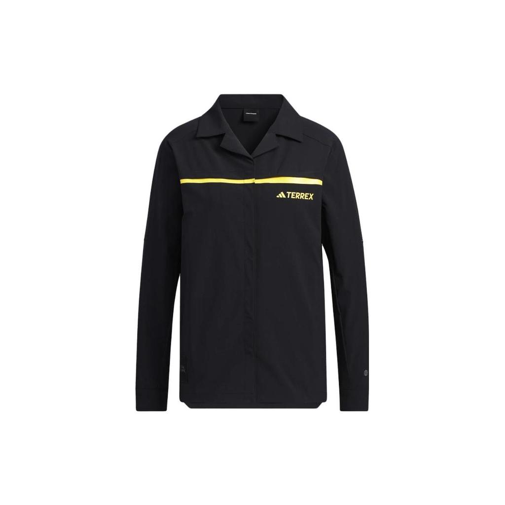 Adidas X National Geographic рубашка с длинным рукавом W Natgeo Outdoor Sports Letter Print женские рубашки черного цвета IC1994