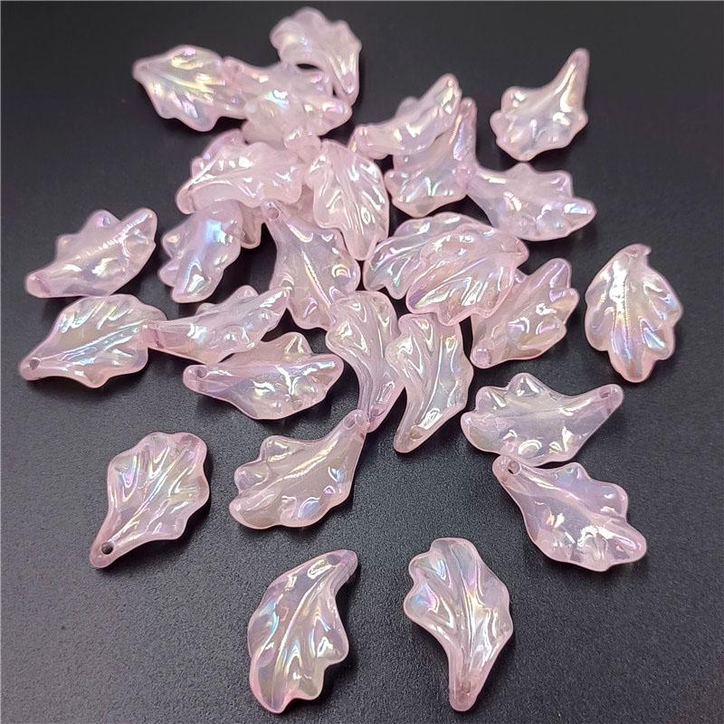 10 шт. креативные акриловые кулон с имитацией глазури и листьев, цветные бусины с УФ-покрытием, браслет «сделай сам», изготовление ювелирных изделий