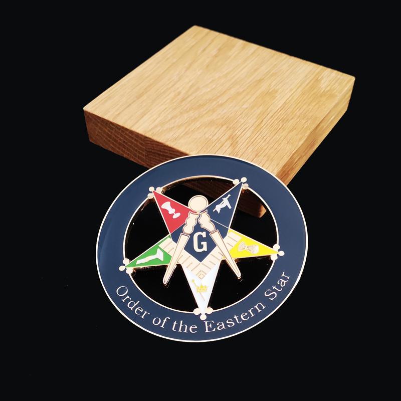 Masonic Car Emblem "Order of the Eastern Star "Badge Mason Freemason Size 3'' NO.23 Symbol Gift for Freemason