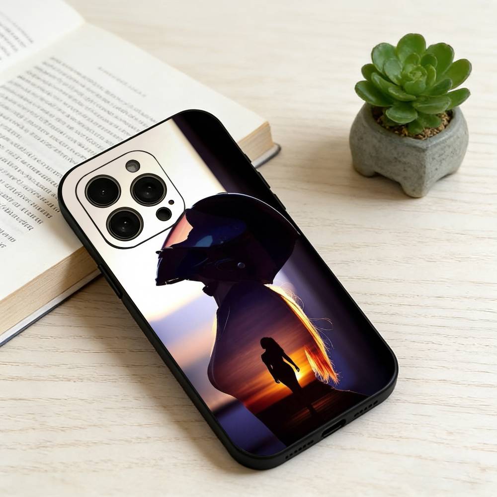 L-Lady rider Phone Case For iPhone 17, 16,15,14,13,12,11 Plus,Pro Max, Others Soft Black Cover