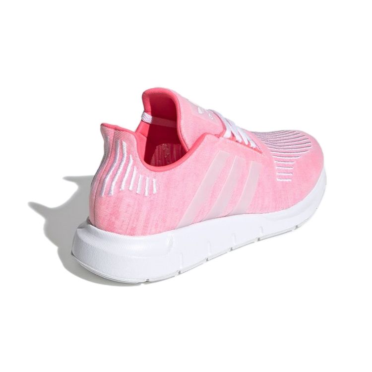 adidas Оригинальные Swift Run J Кроссовки для бега с круглым носком, шнуровкой, дышащие, низкие, детские, розовые, белые EF5951
