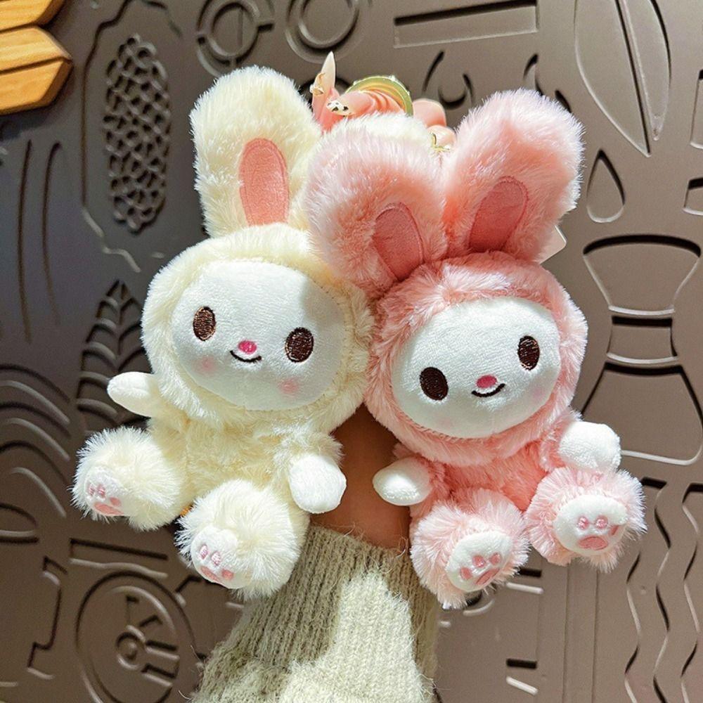 Cartoon Small Animal Keychain Stuffed Car Key Ring Fashion Rabbit Plush Dolls Pendant Students