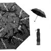 Creative Newspaper Triple Folding Umbrella Manual Umbrella Male Sunny Rainy Dual-use Umbrella UV Protection Sun Umbrella Female