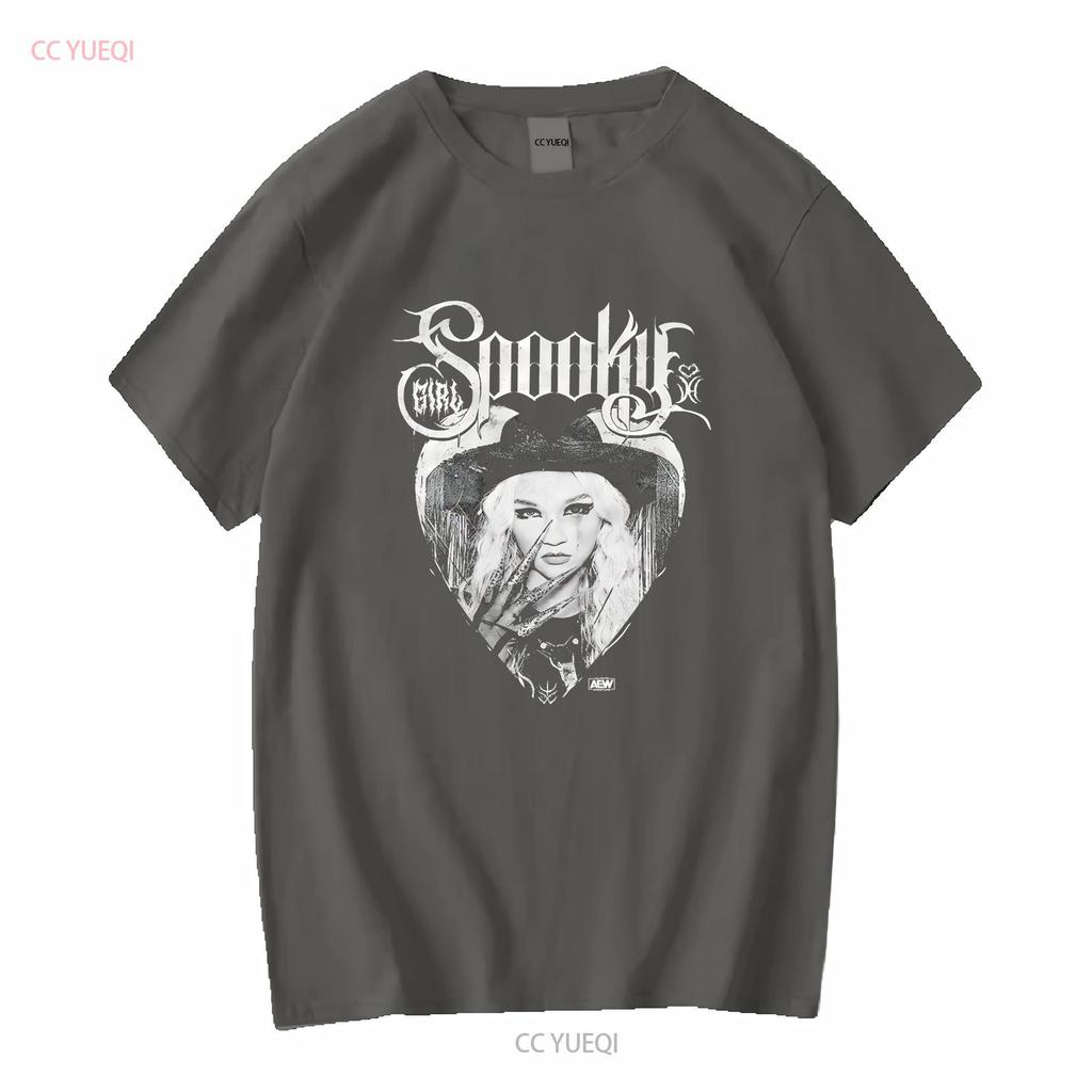 Джулия Харт Spooky Girl AEW Официальная футболка с длинным или коротким рукавом винтажная стираная мягкая повседневная топ для повседневной носки стильный