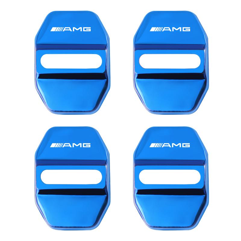 Zinc Alloy Car Door Lock Cover Protective Buckle Cover Sticker For Mercedes Benz AMG GLC W203 W206 W220 W205 W211 W212 W201 W210 p1