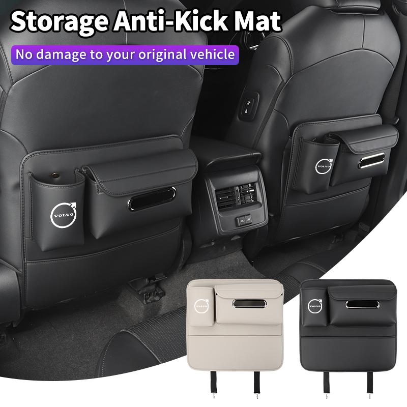 PU Leather Multifunctional Car Stickers Bag Half-Cover Anti-Kick Mat Pad For Volvo T6 S60 C70 XC40 V40 XC70 V70 S40 AWD V90 S90