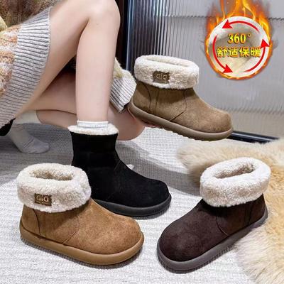 Зимние ботинки из натурального меха на толстой подошве для женщин, новые бархатные ботинки на плоской подошве для осени и зимы, женские пушистые хлопковые ботинки