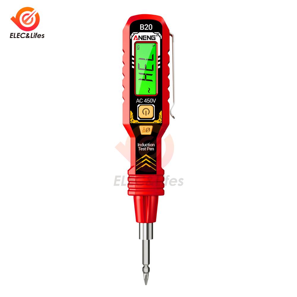 ANENG B11 Digital Voltage Tester Dual-Color LCD Display Features NCV Detection Continuity Check and Live Wire Identification
