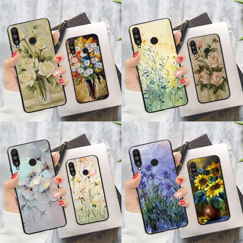 Масляная живопись Цветы Для Huawei Nova Y91 Y60 Y70 Y90 Y61 3i 7i 8i 11i Nova 11 9 10 SE P20 P40 Lite P30 Pro Чехол