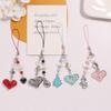 Sweet Cool Sparkling Heart Phone Charm Straps Car Keys Hanging Pendants Bag Decoration Lanyard Purse Accessories