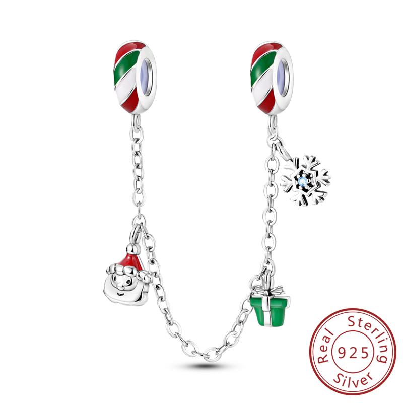 Рождественская серия Шармы Бусины Медь Рождественская елка Снеговик Лось Шарм Подходит для оригинального браслета Подвеска Женские украшения