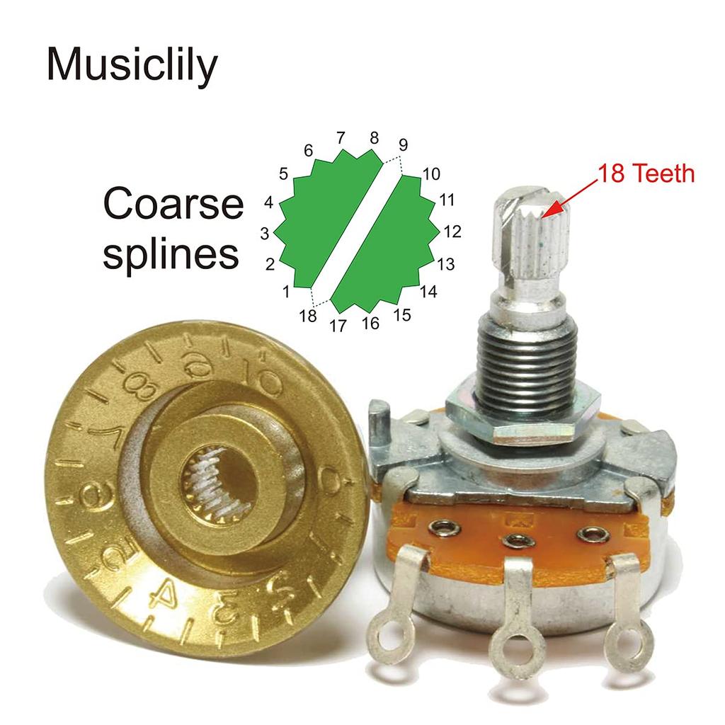 Musiclily Pro Metric Abalone Top Dome Metal Knobs for Telecaster Electric Guitars/Bass, Chrome (Set of 2)