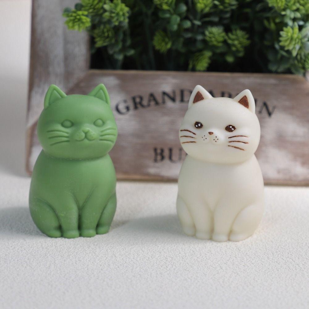 Sitting Cat Candle Mold 3D Soap Mould Epoxy Resin Cat Silicone Mold  Candle Making