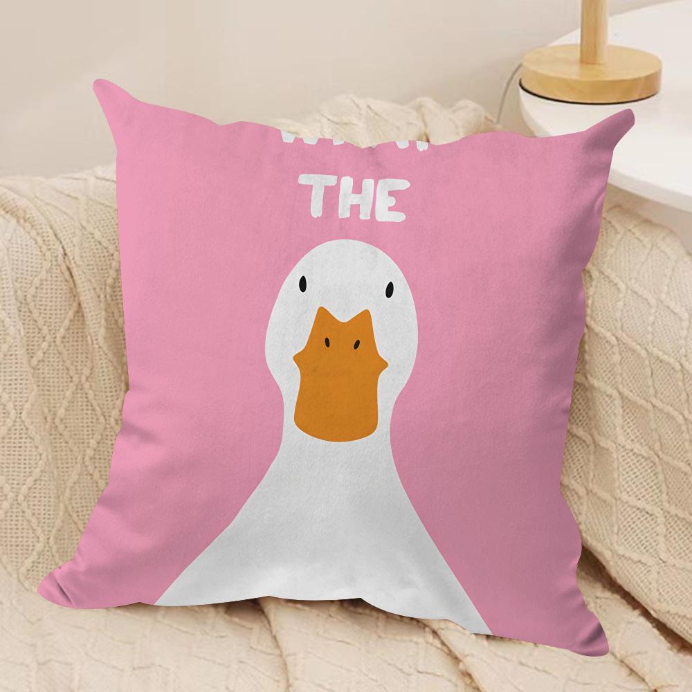 Funny What the Duck Art Cushion Cover Pillowcase Ultra Soft Skin Friendly Fabric Cloud Like Comfort Concealed Zipper