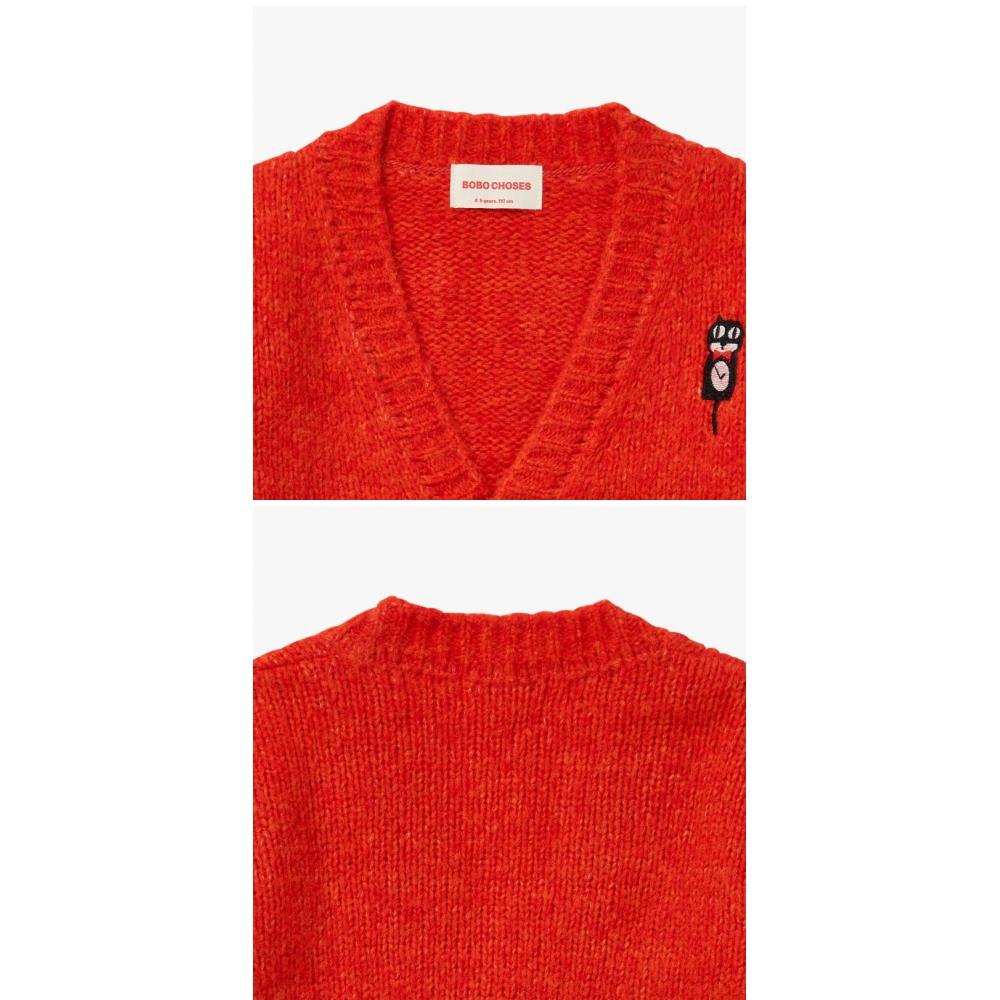 Boboshoz 222ac115 800 Cat Oc lOck V Neck Kids Cardigan