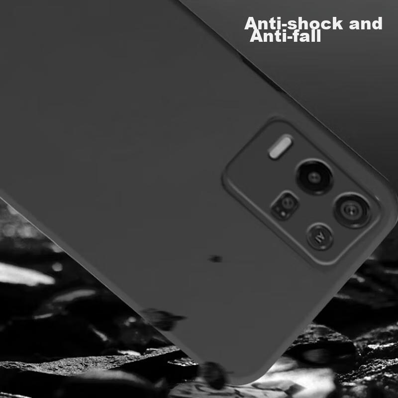 Phone Case for OPPO K9X/realme Q3/Q3i/V13, Full Coverage Frosted Soft with Shock Protection - Matte Black