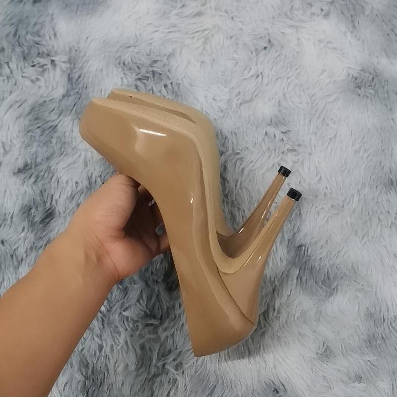 Новые женские туфли-лодочки осенние туфли с круглым носком на высоком каблуке модные сексуальные туфли на каблуке 12 см на банкетной платформе туфли-шпильки свадебные туфли для выпускного вечера больших размеров