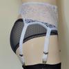 High Waist Anti-Slip Lace Garter Belt with 6 Adjustable Metal Buckles for Women