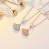 New Small Skirt Necklace for Women Rose Gold Fan-shaped Collarbone Chain Forest Style Trendy Style