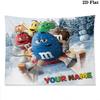 M&M's Custom Name Wall Tapestry Aesthetic Wall Hanging Printed Fabric Blanket Decorative Tapestries for Bedroom Living Room Home Decor