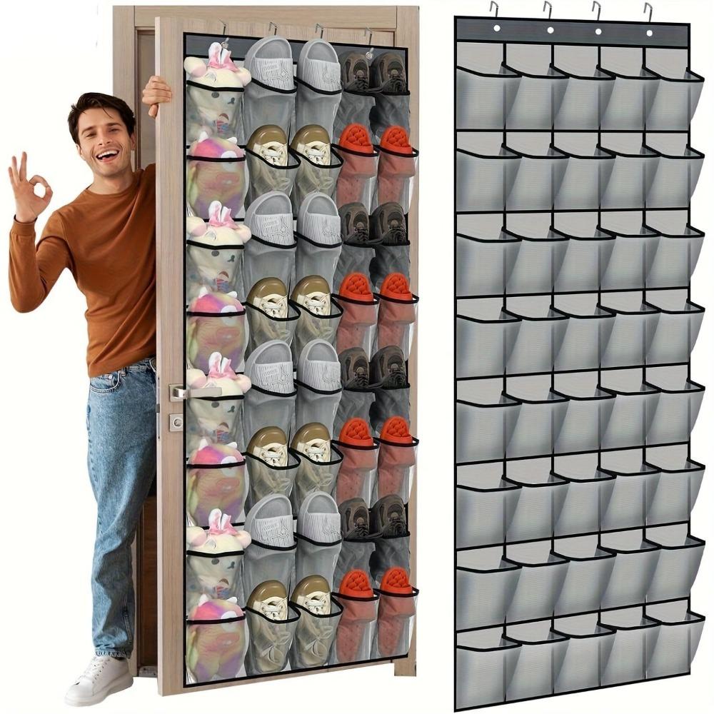 14/24/28/35/40/48 Grid Shoe Rack Mesh Pockets Shoe Storage Bag Over The Door Shoe Organizer Home