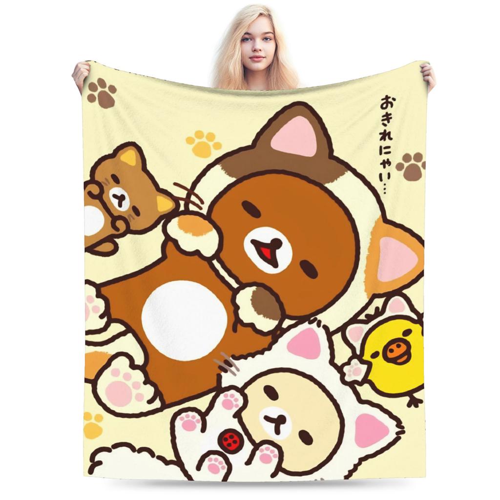 Rilakkuma Korilakkumas Blanket Quality Super Soft Throw Blanket Winter Boy Girl Couch Bed Aesthetic Bedspread