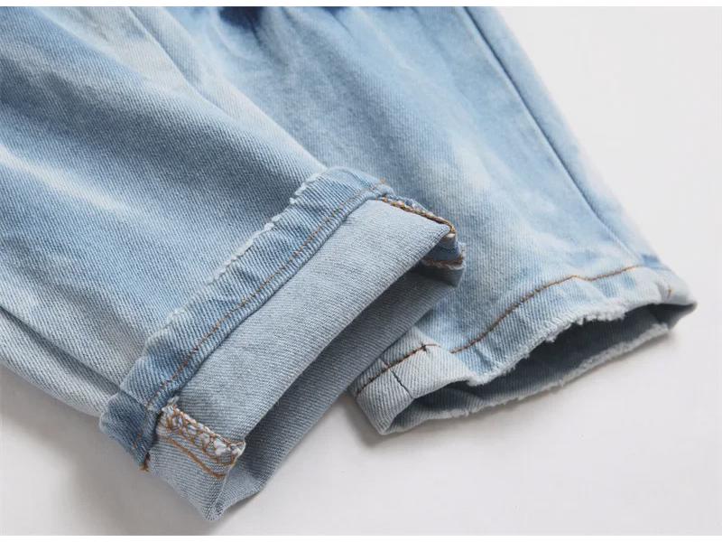 AM Punk Retro Stretch Slim Fit Casual Hole Print Skinny Jeans