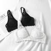 Silk Lace Bra with Thin Lining and Adjustable Straps - Women's Underwear