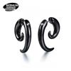 Black Ox and Sheep Horn Crooked Snail Earrings