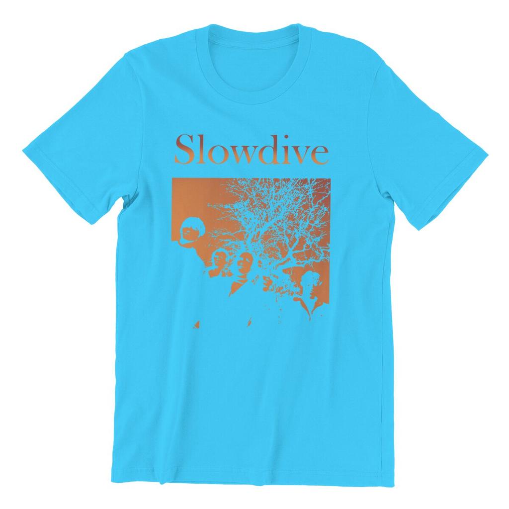 Мужская футболка Slowdive Tour 90-х Хлопковые топы Повседневная футболка с коротким рукавом и круглым вырезом Классические футболки