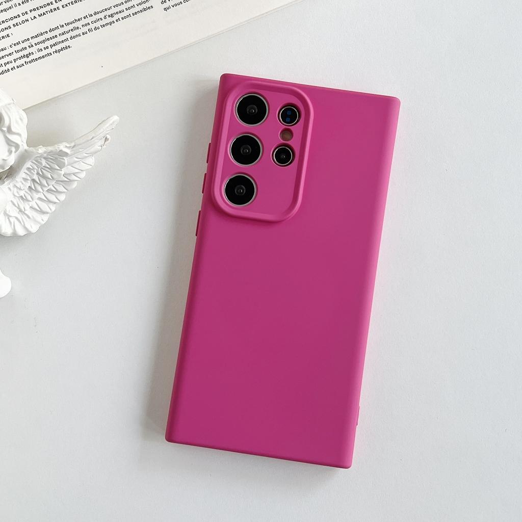 Подходит для Samsung S25Ultra жидкий силикон S24 мягкий чехол флокированный однотонный чехол для мобильного телефона простой S23 защитный чехол