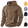 Loose Fit Long Sleeve Hoodie Men's Casual Sportswear Pure Color Trendy Streetwear Spring Autumn New Arrival Overhead Sweatshirt