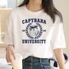 Capybara T Shirt Women Print Summer White Top Cotton T-shirt Graphic Tees Women Vintage Streetwear 90s Plus Size Tshirt Female