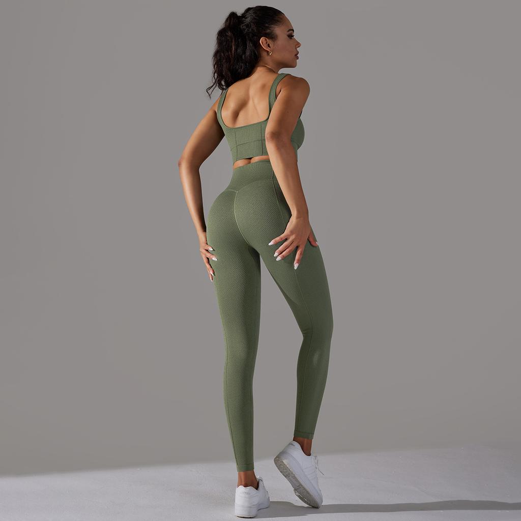 Nessaj Быстросохнущая спортивная одежда для йоги, женские леггинсы Push Up, бесшовное трикотажное нижнее белье, комплект для фитнеса