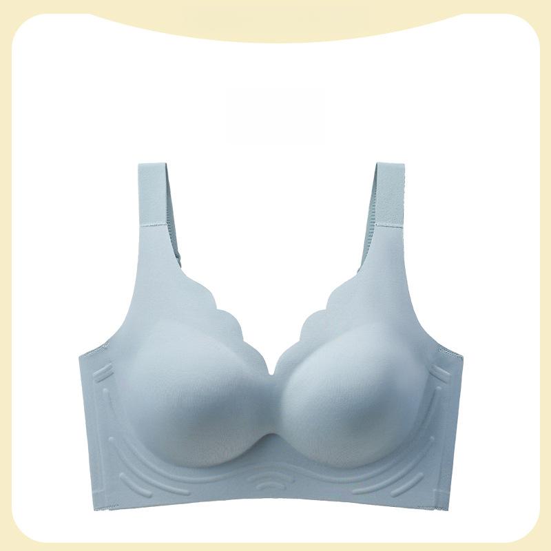 Underwear Women's Thin Latex Sexy Push Up Bra Without Steel Hoop Adjustable Anti Sagging Large Size Bra