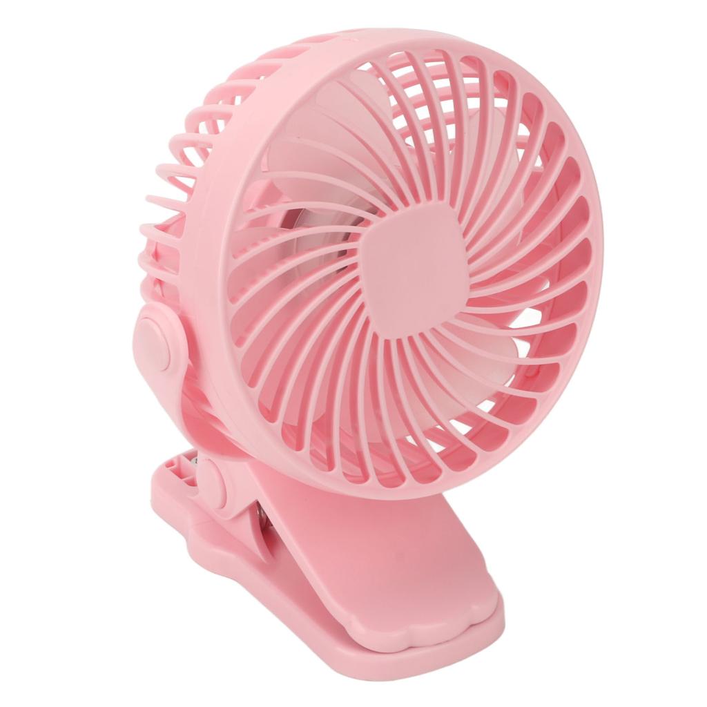 Clip On Fan ABS 720 Degree 3 Gears Noiseless USB Battery Powered Mini Fan for Desktop Office