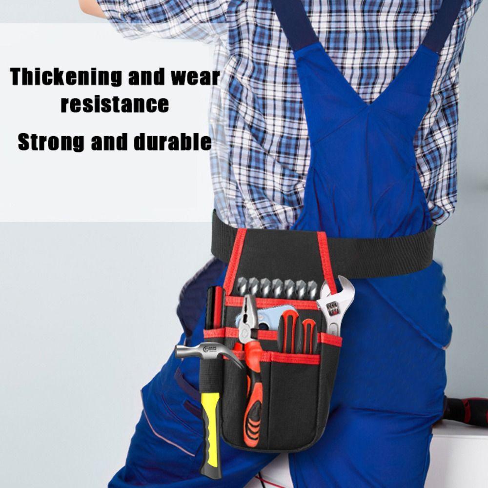 Wear-resistant Tool Waist Pack Multi-pocket Tools Storage Bag Durable Hardware Tools Pouch  Install