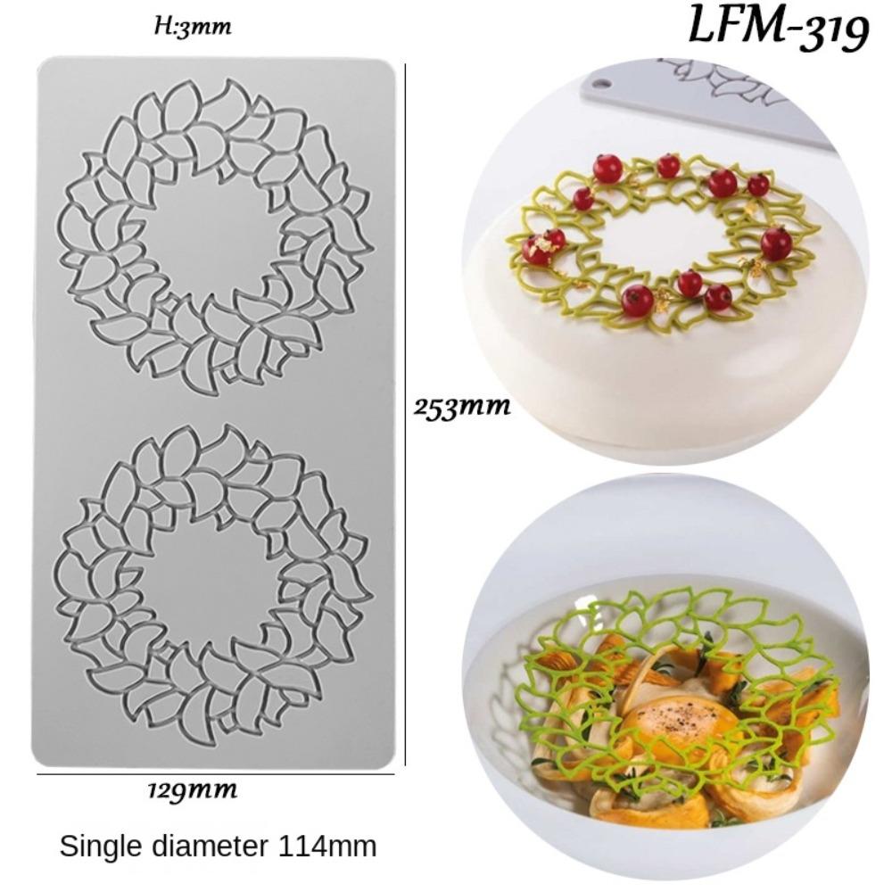Украшение бордюра Украшение торта Форма для мастики Силиконовая форма Кружевная подложка Листья Венок Кружевная форма для торта