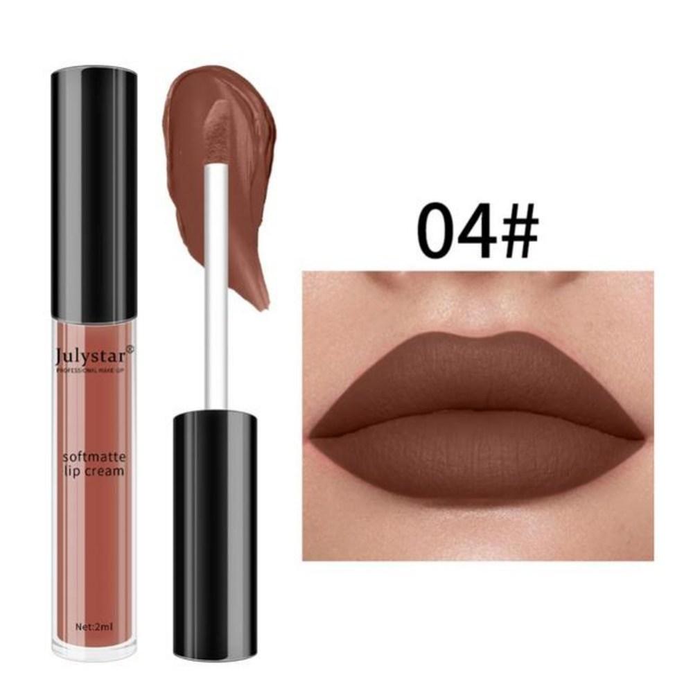 Waterproof and Sweat-proof Lipstick Pen Fine and Soft Cosmetic Liquid Lipstick Full Color Application, 04, 1 Piece