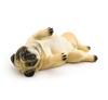 Nekogamiyama Pug Dog Sleeping Belly Up, Beige, Miniature Figurine, Ornament, Model, Interior Decor, Collectible Model