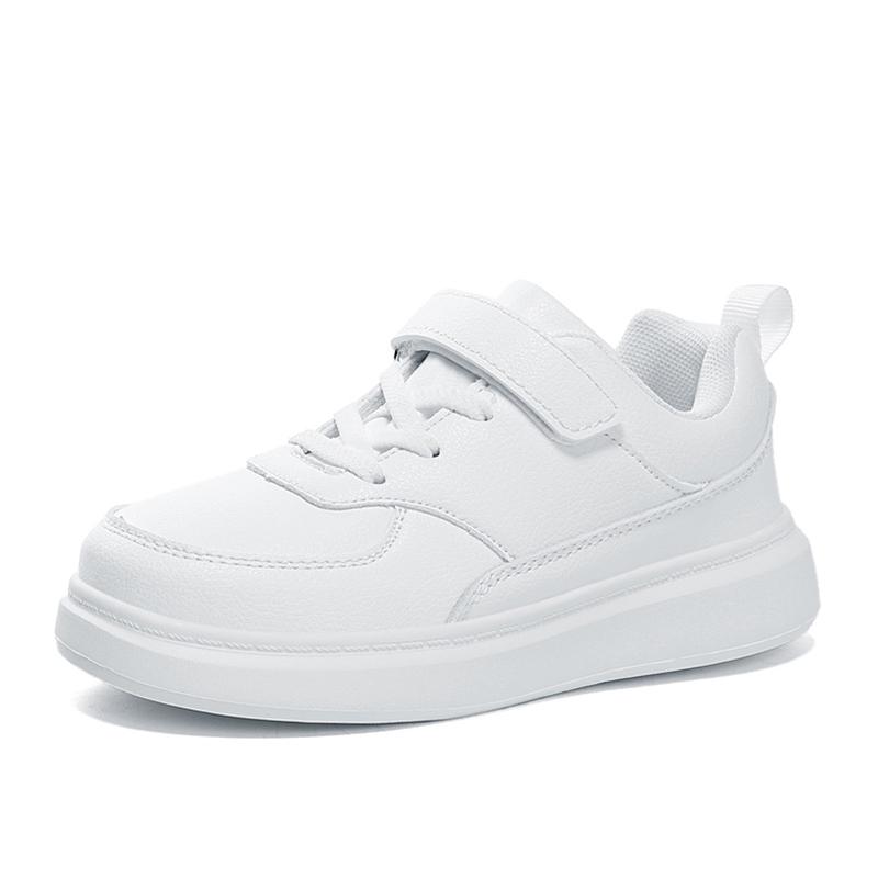 Модные черные детские туфли из искусственной кожи для детей, повседневные кроссовки для школы, кроссовки для мальчиков и девочек, белые теннисные кроссовки