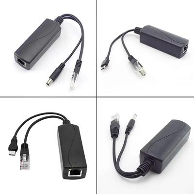 POE-сплиттер-кабель от 48 В до 12 В, 5 В, выходная мощность через Ethernet, разъемы Poe, адаптер для камеры видеонаблюдения