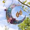 Moon Suncatcher Hanging Decoration Moon Star Lantern Stained Glass 2D Flat Acrylic Indoor Outdoor Wall Window Hanging Sign Ornament